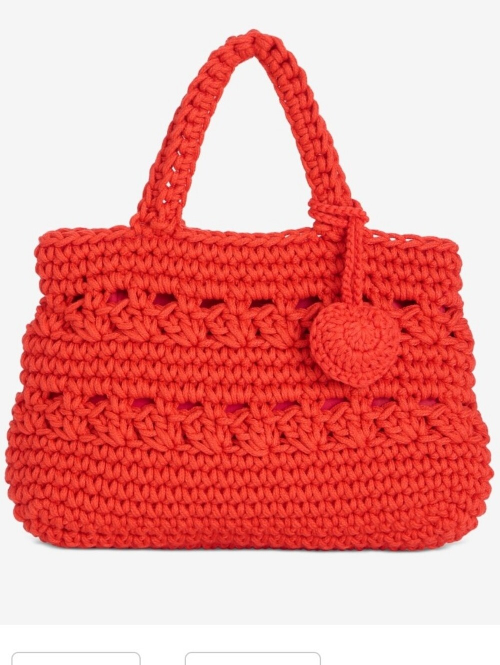 On 34th Crochet Medium Tote Bag, Exclusively at Macy's - Fiery Red